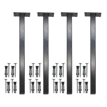 Imagem de Kit 4 Suportes Mão Francesa 30cm Grapa Para Pia De Parafusar Parede Granito Balcão Microondas Banheiro Lavanderia (Preta)