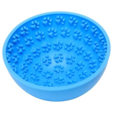 Imagem de Comedouro lento e Tapete de Lamber LickLoop Tigela Patinha Nyp 2in1 Para Cães e Gatos (Azul)