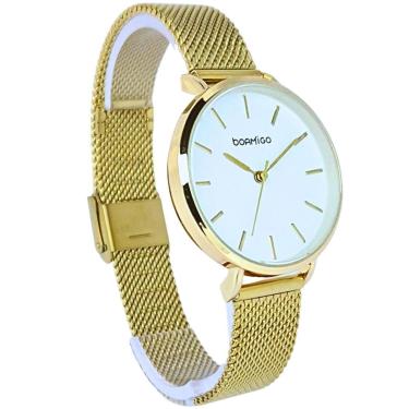 Imagem de Relógio Feminino Minimalista Pequeno Delicado Elegante Analógico Aço Inoxidável Original De Pulso-Feminino