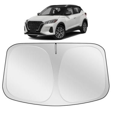 Imagem de XHRING Para-brisa para-sol compatível com Nissan Kicks 2026 2025 2024 2023 2018-2022 S SV SR Crossover acessórios para janela frontal de carro capa de proteção solar essencial de verão