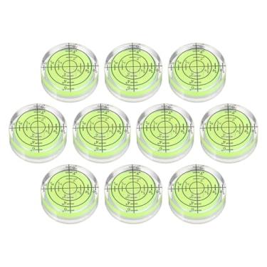 Imagem de PATIKIL 10 peças de nível de bolha redonda 32 x 12 mm mini circular Bullseye Spirit Levels ferramentas de layout de medição para nivelar câmera tripé telescópio oficina toca-discos quadros quadros