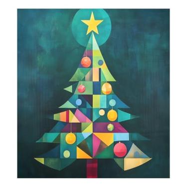 Imagem de STAYTOP Capa magnética para máquina de lavar louça, árvore de Natal e estrelas, 58 x 66 cm, capa decorativa para geladeira para porta da frente, adesivo magnético para máquina de lavar, painel de
