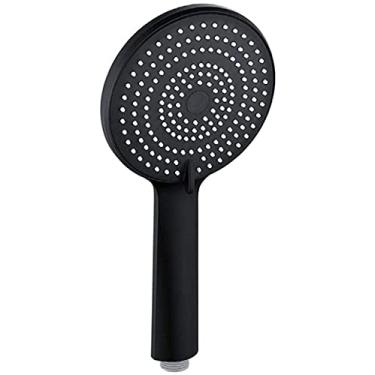 Imagem de YYBOES Chuveiro cabeça de chuveiro filtro de chuveiro elétrico cabeça de chuveiro chuveiro de alta pressão para aumentar a pressão preto e branco três seções galvanizado mão holdi