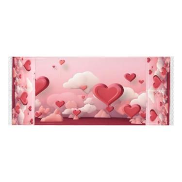 Imagem de Wassud Capas de lavadora e secadora de balões em forma de coração, protetor de lavadora com sacos de armazenamento, capa de geladeira à prova de poeira com bolsos para lavanderia doméstica, cozinha