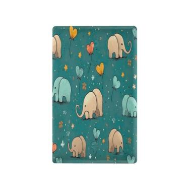 Imagem de Wassud Placa de cobertura de interruptor de luz de elefantes estilo vintage, 1 capa de tomada em branco placa de parede decorativa decoração de casa sala de estar quarto