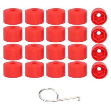 Imagem de 20 peças de tampas de porca de roda de carro tampas de parafuso de pneu automotivo, tampas de porca de roda de 17 mm com ferramenta de remoção, tampa de parafuso de roda desmantelar substituição 1K0