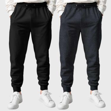 Imagem de Kit 2 Calças Masculinas Moletom Flanelada Slim Benellys-Masculino