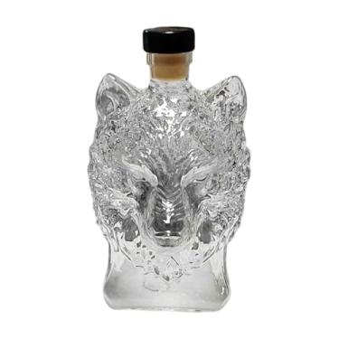 Imagem de Baoblaze Decantador de uísque em formato de cabeça de lobo, transparente, divertido e, para decoração de bebidas alcoólicas, como vinho, vinho e