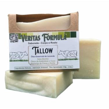 Imagem de Sabonete Artesanal com Tallow (Sebo Bovino - Grass Fed) – Com Óleo de Coco, Óleo Essencial de Lavanda e Manteiga de Karité – Hidratação Profunda e Cuidado Tradicional – 110g
