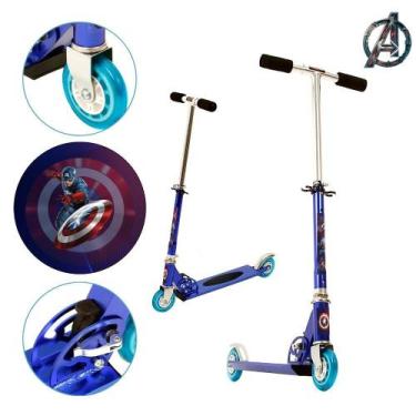 Imagem de Patinete Capitão América para Criança 2 Rodas Masculino Azul - DM Radi