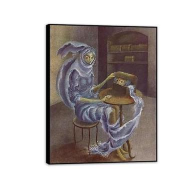 Imagem de SDYJ6GSW Remedios Varo Pintura em tela Abut Poster Remedios Varo Decoração de casa Surrealismo Imagem de arte de parede para sala de estar quarto banheiro decoração de parede 65 x 50 cm (66.0x48.3 cm