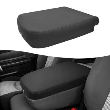 Imagem de KBH Substituição da capa do apoio de braço do console central para Dodge Ram 2002 2003 2004 2005 2006 2007 2008, estofamento de tampa de descanso de braço de couro de vinil, ajuste personalizado