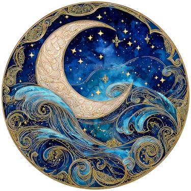 Imagem de 1000 Piece Puzzle for Adults - Waves Stars and Moon Jigsaw Puzzles - Impossible Hard Difficult Challenging Jigsaw Puzzle -Brain Teaser Adult Puzzles - Christmas Birthday Gifts for Women/Men