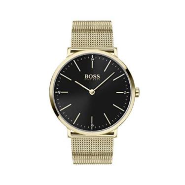 Imagem de Hugo Boss Relógio analógico masculino de quartzo com pulseira de aço inoxidável 1513735