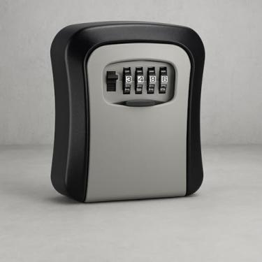 Imagem de Caixa de bloqueio de chave montada na parede à prova de intempéries combinação segura com senha segura para armazenamento de chaves
