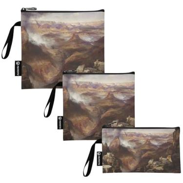Imagem de Thomas Moran American Grand Canyon Colorado River Saco de lanche lavável e sacos de sanduíche reutilizáveis, bolsa de armazenamento de alimentos com zíper para viagem, trabalho, escola escritório