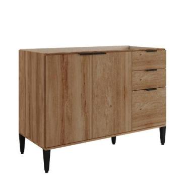 Imagem de Balcão De Cozinha Miami 1200mm 2 Portas 3 Gavetas Sem Tampo Carraro Fr