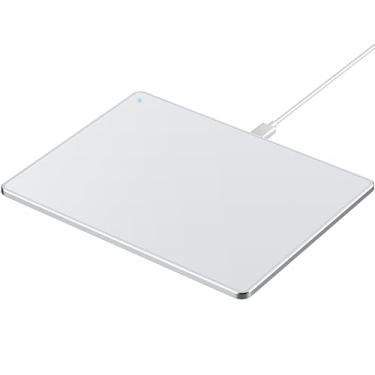 Imagem de Trackpad com fio para Windows 10/11, mouse trackpad portátil multitoque de alta precisão com vários gestos, mouse ultrafino de alumínio USB com fio, compatível com PC, laptop, prata