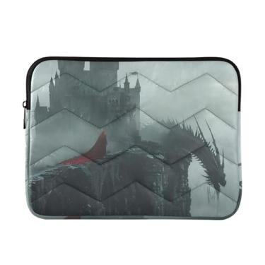 Imagem de GAIGEO Bolsa organizadora de laptop Dragon Fog Castle, capa de viagem durável, linda bolsa para laptop feminina de 13 a 14 polegadas, Dragon Fog Castle (16), tamanho único