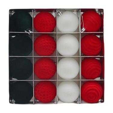 Imagem de Nishiyuenyi Conjunto de 16 Bolas de Natal para Decoração de árvore, 6 Cm, Faça Você Mesmo, Enfeites para Pendurar Na árvore, Guirlanda, Noivado, Casamento, Varand, Vermelho Verde Branco, Tamanho real