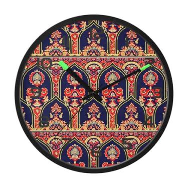 Imagem de CEBUGI Relógio de parede com luz noturna de 30,5 cm que brilha no escuro com sensor de voz, padrão floral colorido, funciona a bateria para decoração de quarto e sala de estar