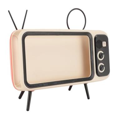 Imagem de GLOGLOW Suporte de Telefone retrô, Suporte de Mesa ABS Em Formato de TV para Telefones Celulares, Decoração Portátil Com Design Vintage para Material Escolar de Quarto de Escritório Doméstico