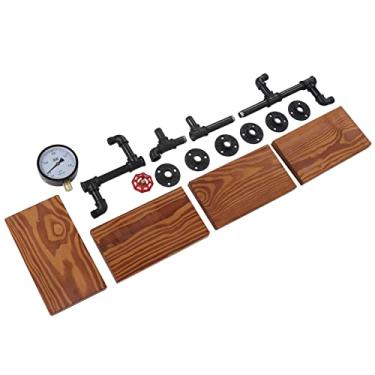 Imagem de GLOGLOW Prateleira de Tubos Industriais para Decoração de Sala de Estar de Quarto, Design Durável de Aço Maleável e Pinho, Solução de Armazenamento Elegante de 4 Camadas para Decoração de Sala de