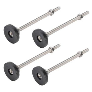 Imagem de Jiawu Conjunto de 4 Pés de Nivelamento Pretos Ajustáveis ​​para Móveis Estáveis, Niveladores de Móveis de 100 Mm de para Mesas e Cadeiras, Material de Nylon/borracha, Capacidade de 22 Lb, para Uso