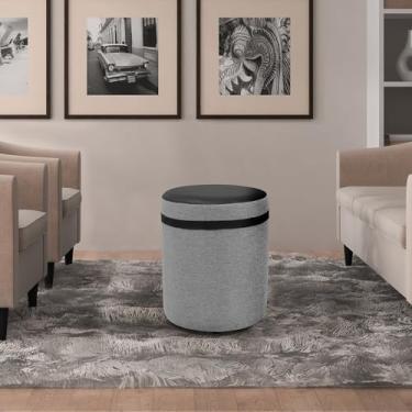 Imagem de Puff Aconchego Compacto – Design Moderno em Linho com Pés Plásticos (ACONCHEGO PRETO)