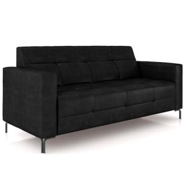 Imagem de Sofá 2 Lugares Sala Living Industrial 160cm Senna K01 Couríssimo Preto - Lyam Decor