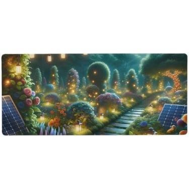 Imagem de Tapete verde solar jardim para controle de precisão de mesa, mouse pad grande, 89,9 x 39,9 cm, desktop pad