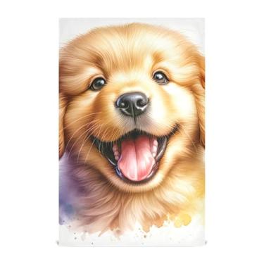 Imagem de Joisal Toalhas de chá de mão fofas Golden Retriever Toalhas de prato fofas de cachorrinho de cachorro para cozinha panos de prato decorativos panos de prato reutilizáveis absorventes 45 x 71 cm