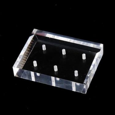 Imagem de Suporte de brocas de acrílico para unhas com base de exibição de seis compartimentos para organizar cabeças de moagem e ferramentas de arte de unhas