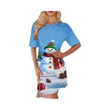 Imagem de Vestido Longo Com Estampa De Árvore De Natal Vermelha E Dourada Para M