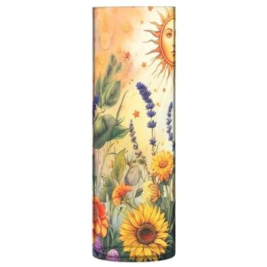 Imagem de CEBUGI Vaso de flores em aquarela 10 x 30 cm, vaso cilíndrico para flores, vaso transparente inquebrável para festa de casamento, decoração de casa