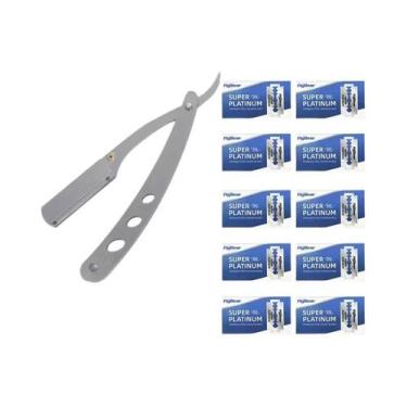 Imagem de Navalha Manual Retrô Masculina De Aço Inoxidável Com Lâmina Dobrável P