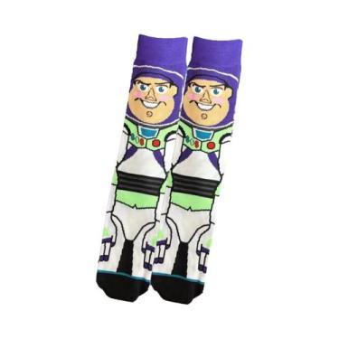 Imagem de 1/4 pares de meias de cano alto da moda de desenho animado unissex - P