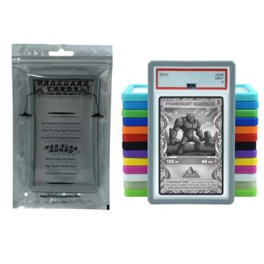 Imagem de ProGuard Cards Protetor de laje PSA para cartões padrão PSA | TPU forte, ajuste exato, proteção firme | absorção de choque | acabamento fosco protetor de placa PSA (cinza)