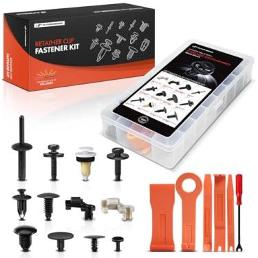 Imagem de A-Premium Kit de clipes de retenção de carro 120 peças (tipo 11) compatível com Dodge Durango 1998-2003 garfo do radiador, para-choque e protetor de para-choque conjunto de substituição de fixador de