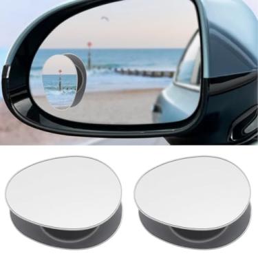 Imagem de Tuxihapp 2 peças de espelhos de ponto cego de carro, espelho retrovisor lateral automotivo grande angular ajustável de 360°, espelho convexo de vidro HD sem moldura, acessórios externos de veículos