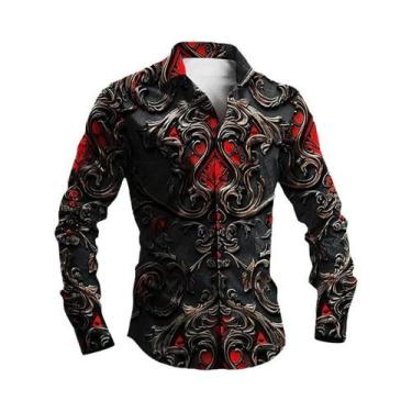 Imagem de Camisa Masculina Amarela De Manga Longa Com Botões Para Festa De Hallo