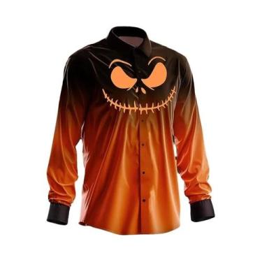 Imagem de Camisa Masculina Amarela De Manga Longa Com Botões Para Festa De Hallo