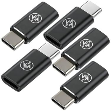 Imagem de Pacote com 2 adaptadores L para USB C para iPhone 17 Pro/16/15/Max, Samsung S25, suporta carregamento rápido de 27W e transferência de dados, cabo conector de carregador tipo C, adaptador fêmea L para