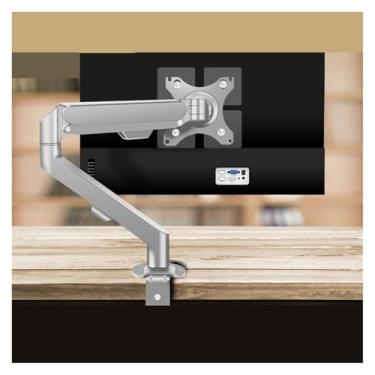 Imagem de BEGWVDJTP Suporte para monitor sem orifícios, suporte de mesa, suporte ajustável, para elevação e rotação de tela de computador (cinza)