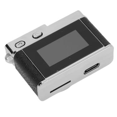 Imagem de Acouto Chaveiro Câmera 1080P Lente Grande Angular Tipo C Câmera Compacta Vintage Com Tela Colorida para Celebrações de Festival de Registros de Vida No Campus (Preto)