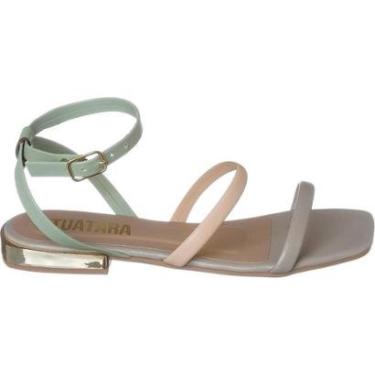 Imagem de Sandália Feminina Saltinho Baixo Metalizado Rasteira Social-Feminino