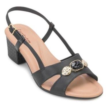 Imagem de Sandália Comfortflex PN Salto CF25-25574-Feminino