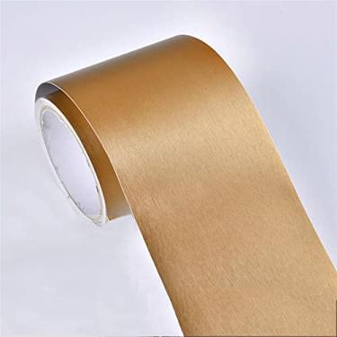 Imagem de GQQGSHOP Faixa autoadesiva de borda de parede de 5 metros, borda de papel de parede à prova d'água, painéis de parede borda de teto moldura de porta linha de cintura decoração de interiores (ouro, 20