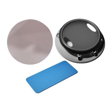 Imagem de KiBcsLic Disco de rolo abdominal com apoio para os joelhos, rolo abdominal de seis rodas antiderrapante para exercícios, roda muscular para treino, Preto