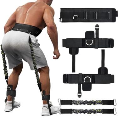 Imagem de Treinador de salto vertical com alça ajustável no tornozelo e cinto equipamento de treino horizontal faixas de resistência das pernas para basquete, futebol, vôlei, equipamento de treinamento